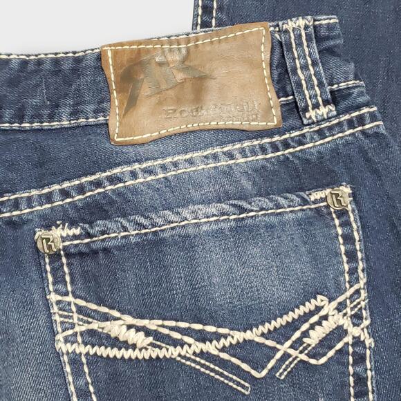 Rock & Roll Cowboy Mens Jeans Double Barrel Relaxed Bootcut Heavy Stitch 38x32 - Picture 2 of 12